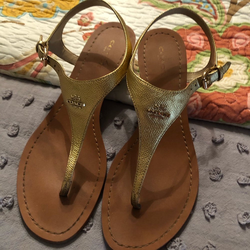 Coach, gold size 8 sandals